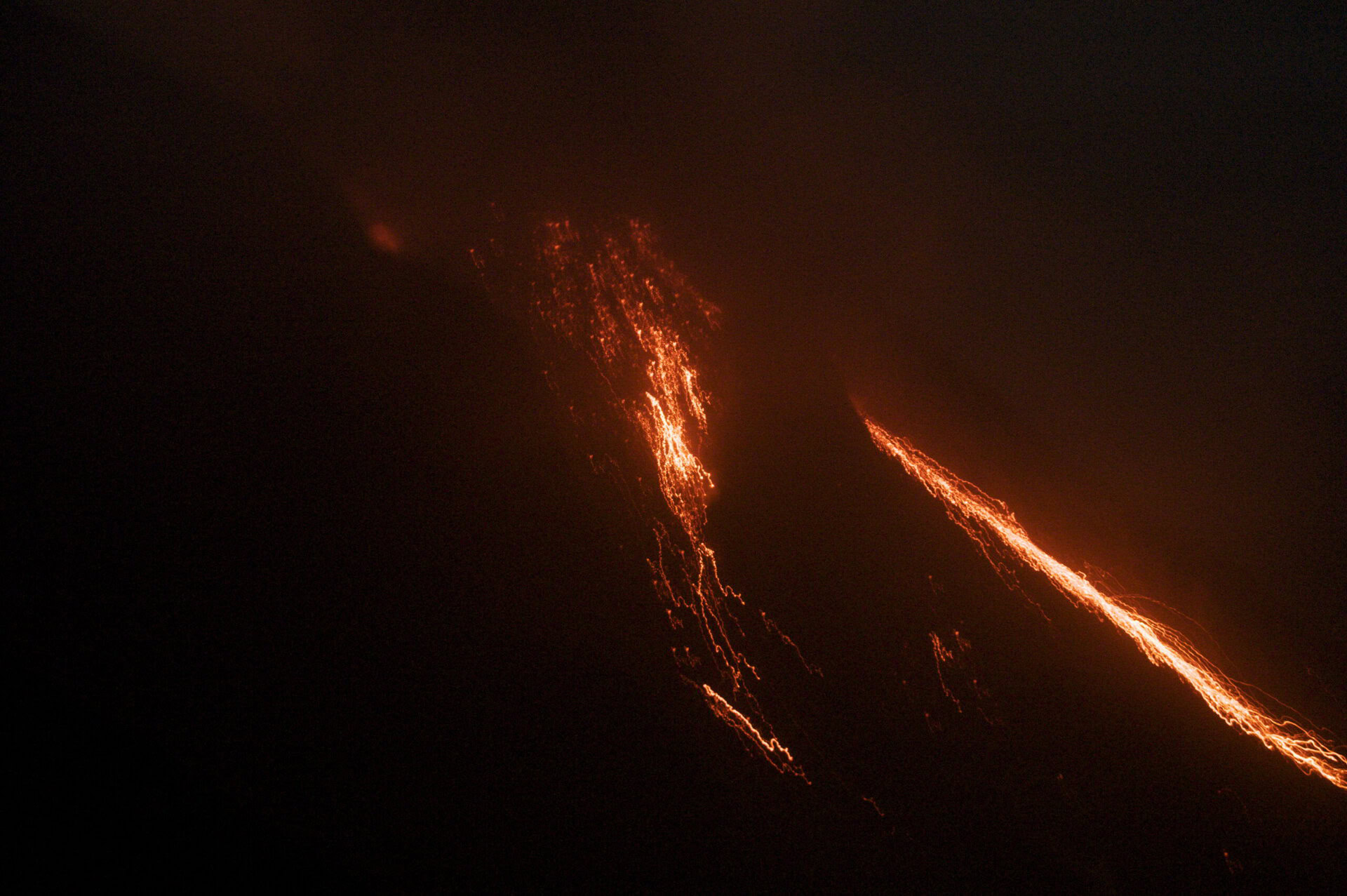 Blick zur Feuerrutsche Sciara del Fuoco auf Stromboli.